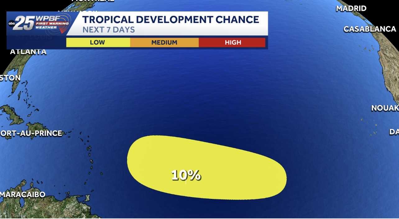 One tropical disturbances being tracked cross the Atlantic