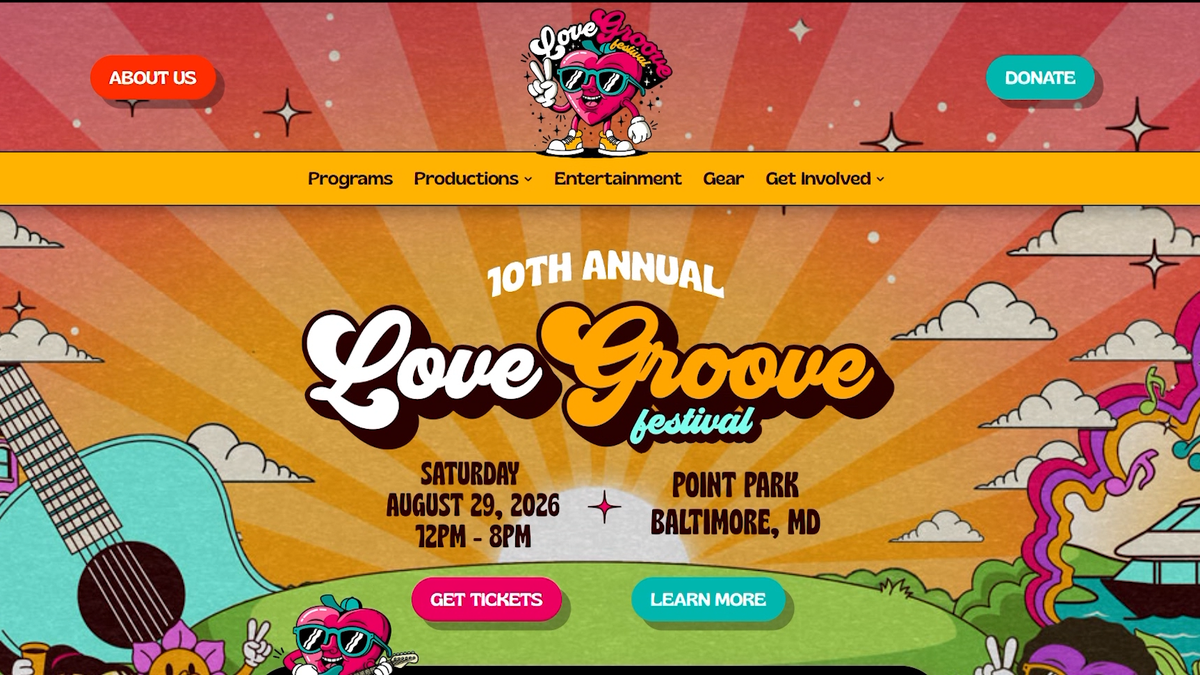 Artists welcome people to the 10th annual Love Groove Festival in Baltimore