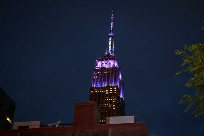 The Empire State Building is viewed across from Madison Square Garden on Friday, July 3, 2026, in New York.
