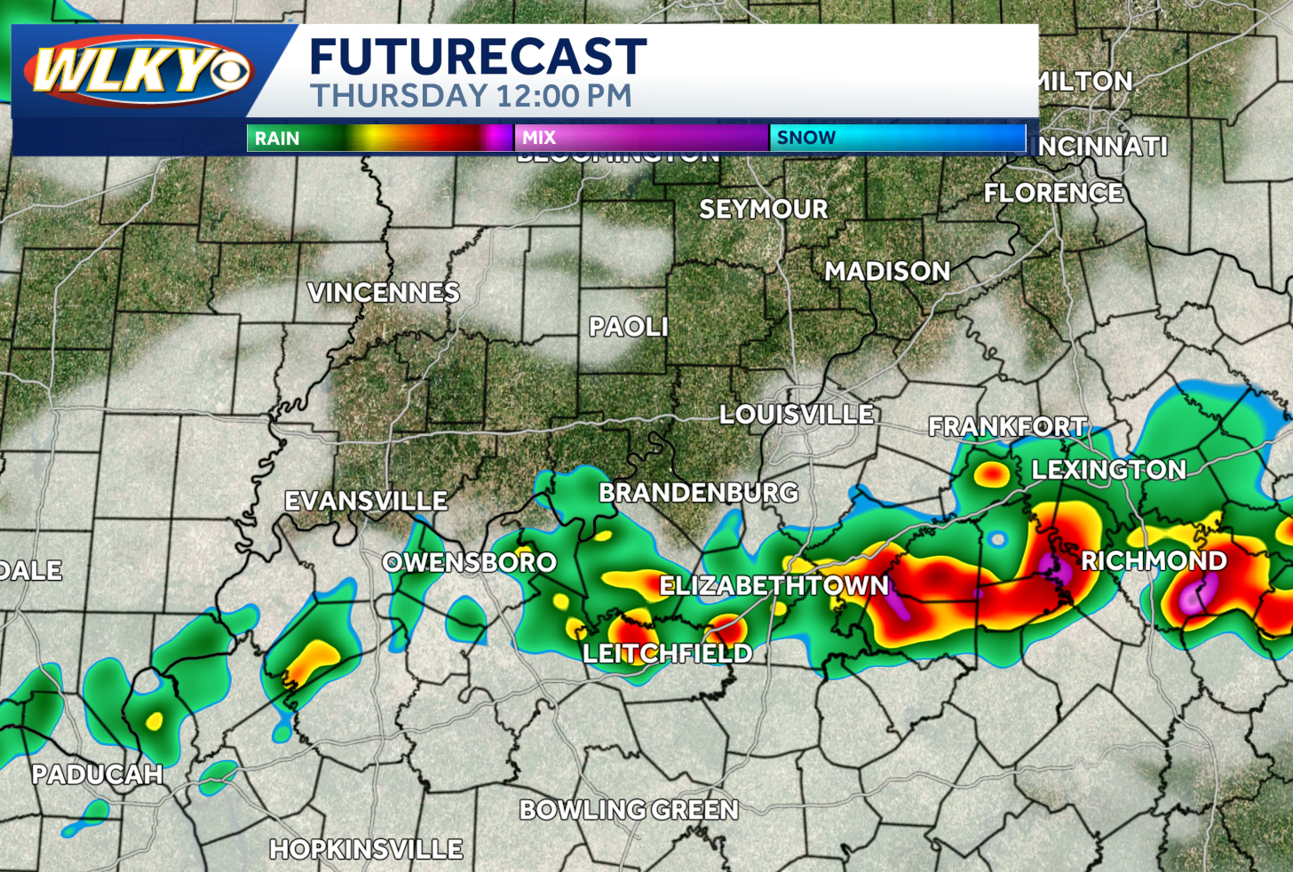 TIMELINE: More scattered showers, storms Thursday - WLKY