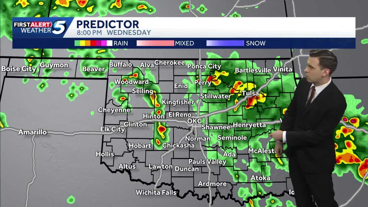 TIMELINE: Storms with low severe weather risk expected into Wednesday evening