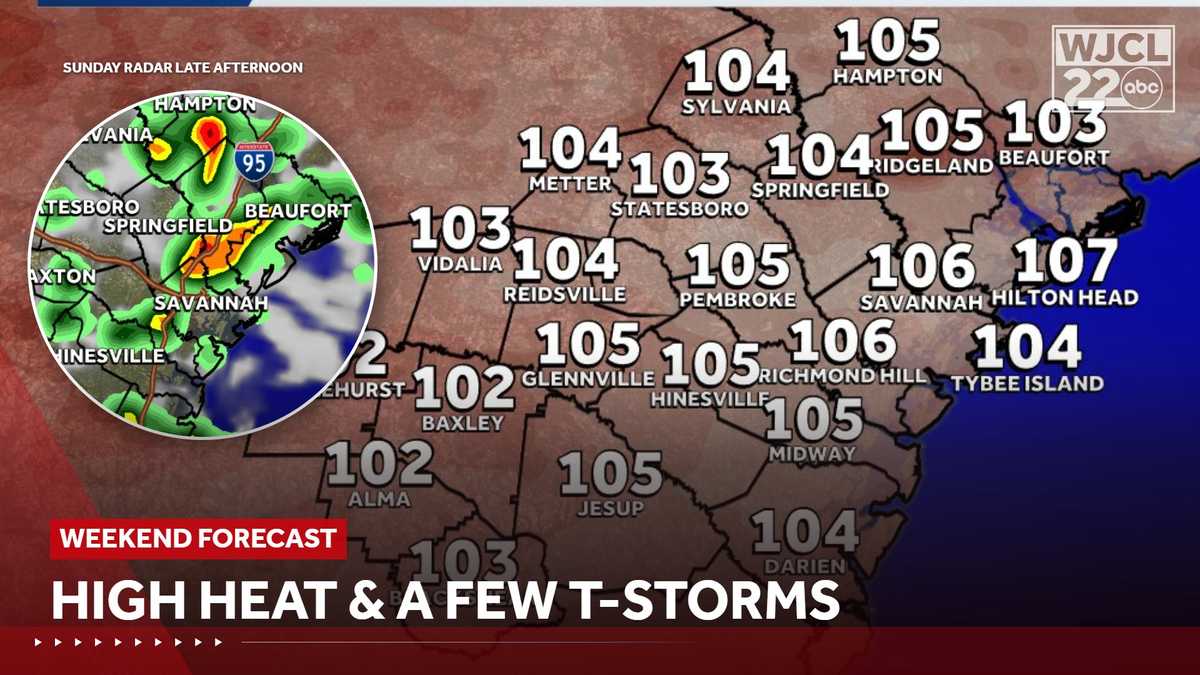 Heat on repeat this weekend with a few storms possible for Coastal Georgia, Lowcountry