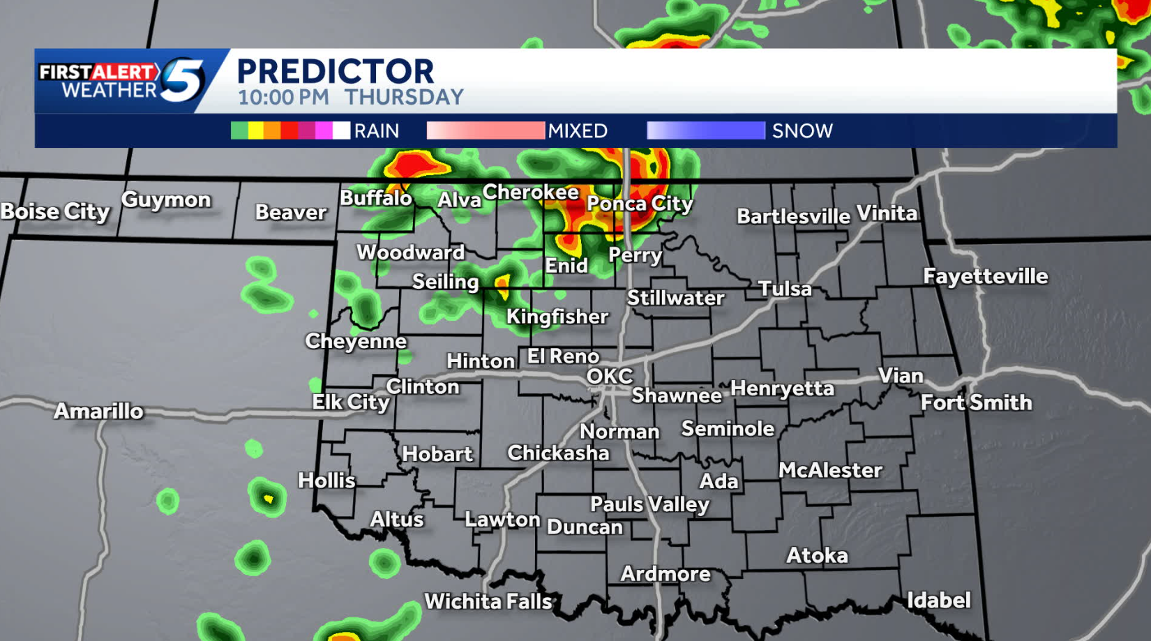 Hour-by-hour forecast: When will Oklahoma see severe storms? - KOCO