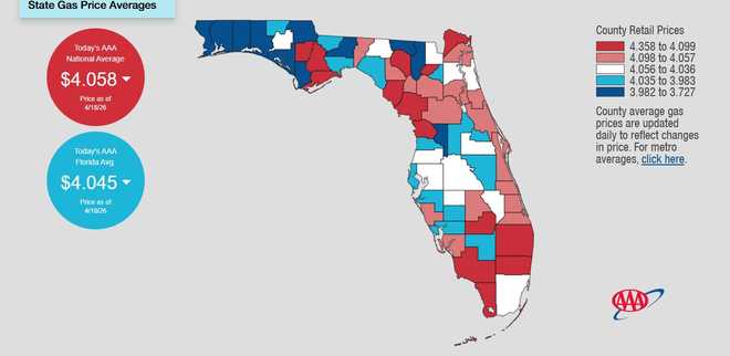 AAA gas prices in Florida