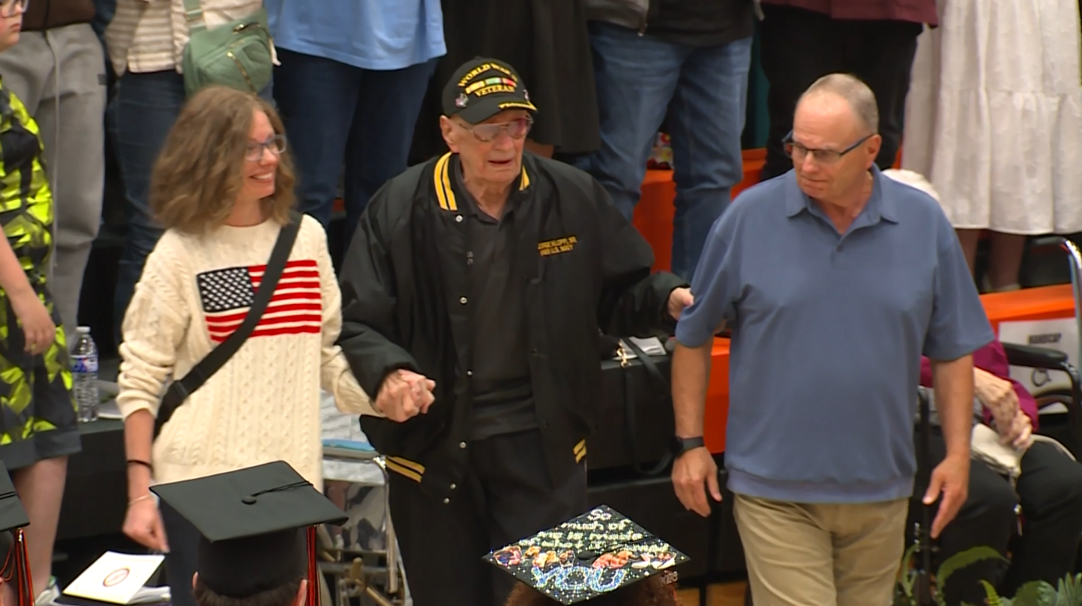 World War II veteran receives high school diploma 80 years after returning from deployment