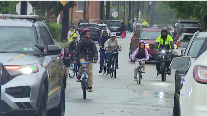 'Walk and roll': Pittsburgh kids head to school on bikes, scooters, hoverboards