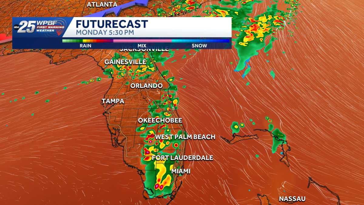 Storms could produce heavy rain and numerous lightning strikes across South Florida