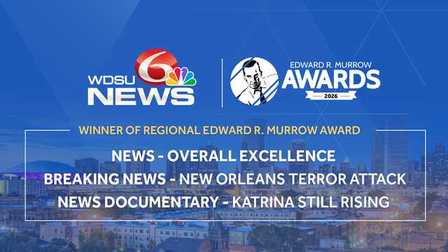 WDSU honored with three Regional Edward R. Murrow Awards, National Emmy Award