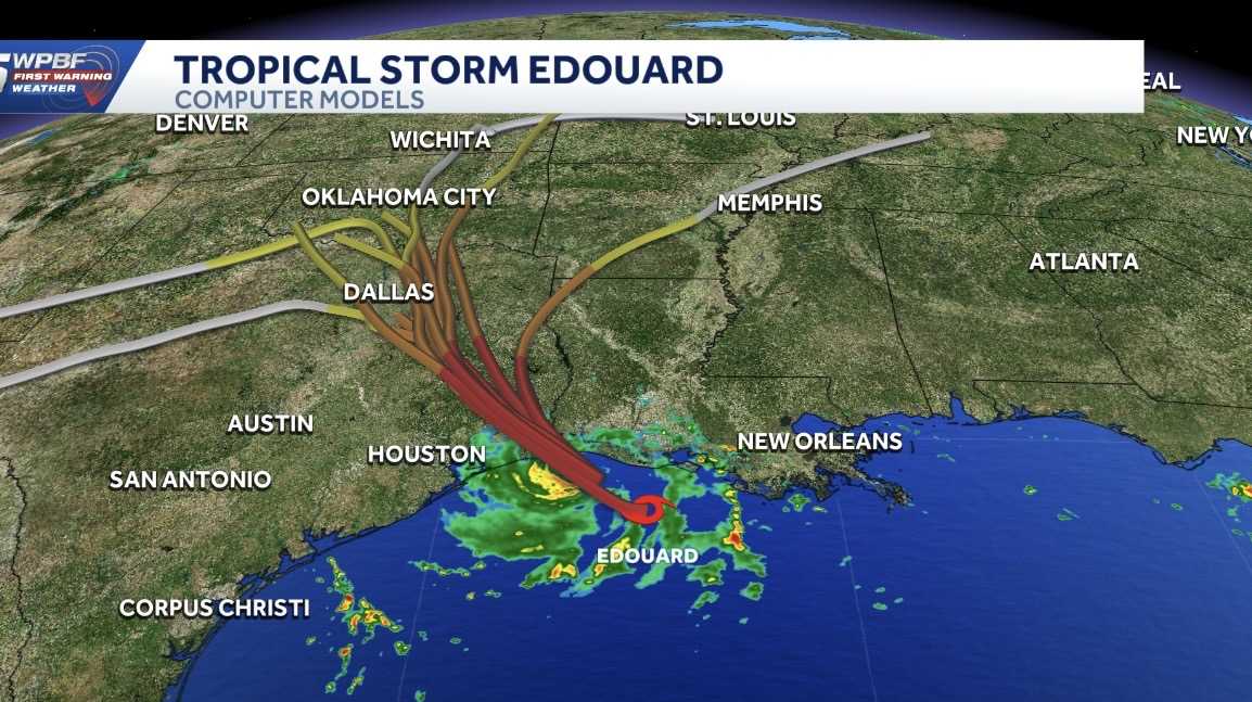 Tracking Edouard: Computer models and maps