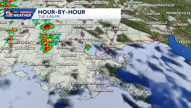 spotty showers tuesday