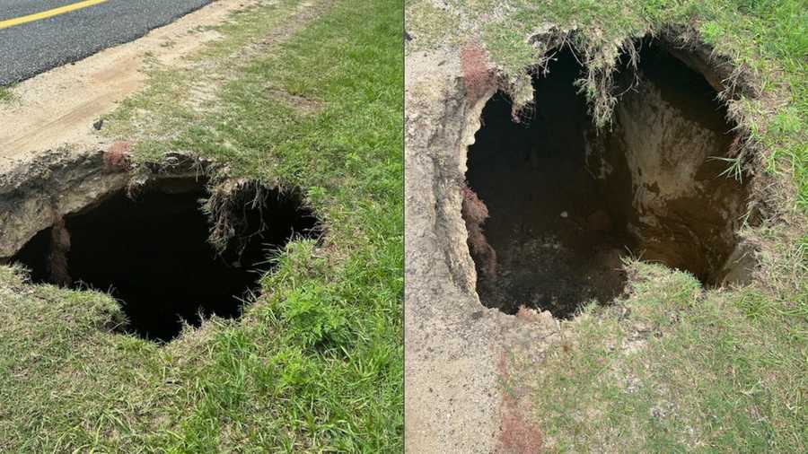 photos of the hole on highway 301/441 at the intersection of highway 329