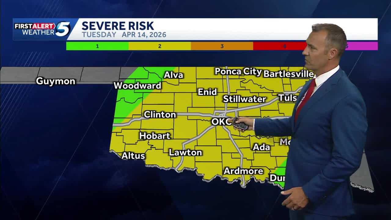 FORECAST: Oklahoma storms with tornado risk possible Tuesday - KOCO