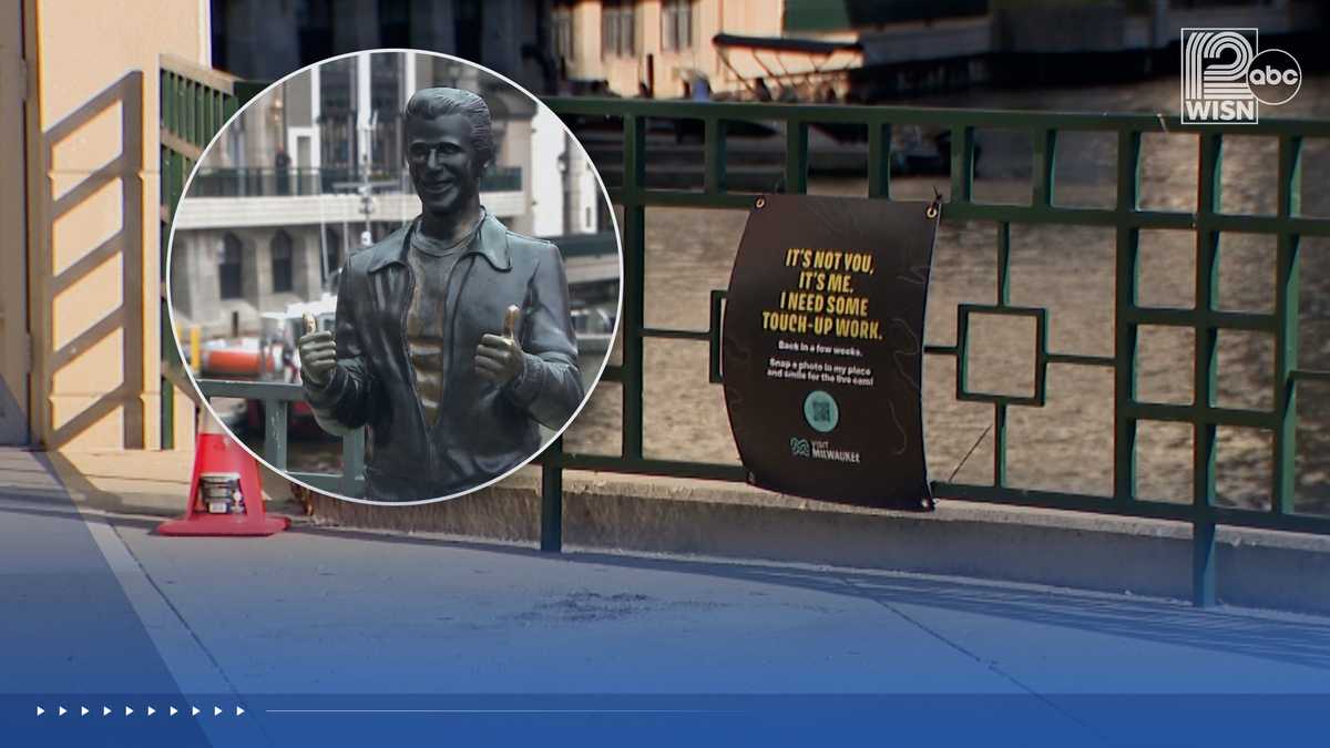Iconic Bronze Fonz statue vanishes from Milwaukee's riverfront: Here's why