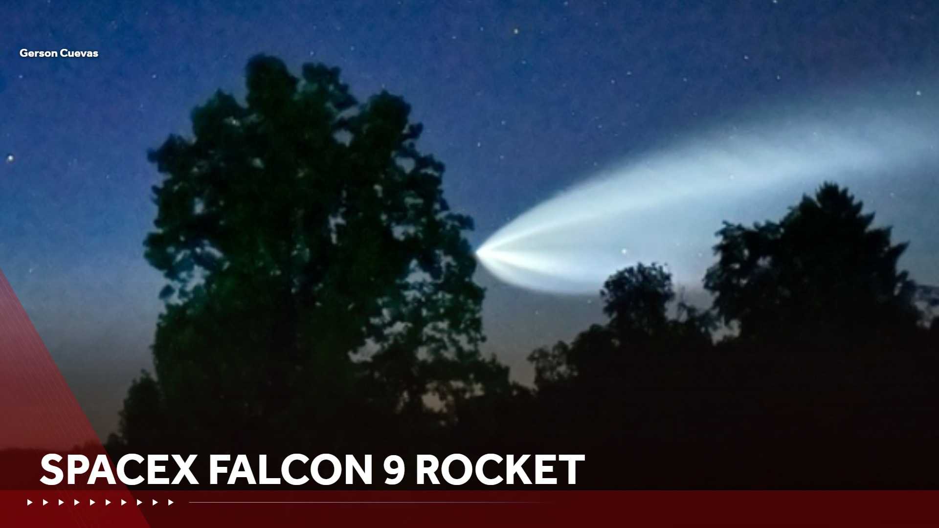 SpaceX Falcon 9 rocket launch lights up sky over North Carolina