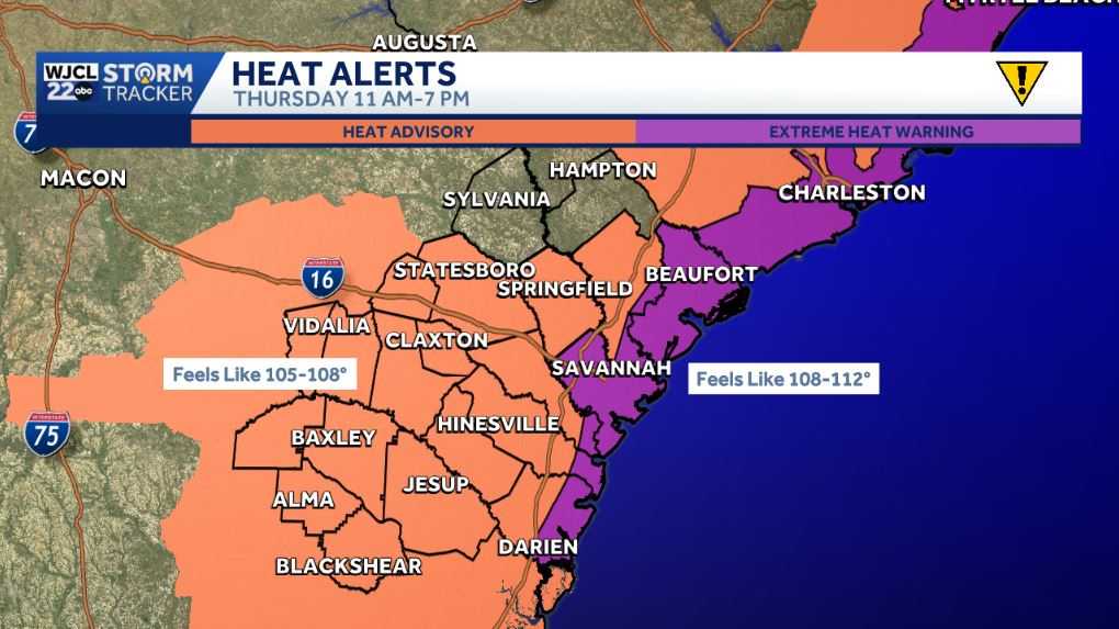 Savannah heat advisory: feels-like temps near 108° - WJCL