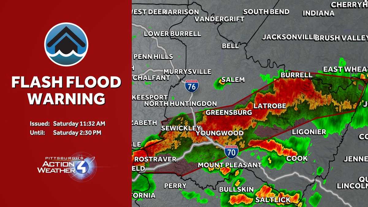 Flash Flood Watch, Warning in place for parts of Western Pa. Saturday