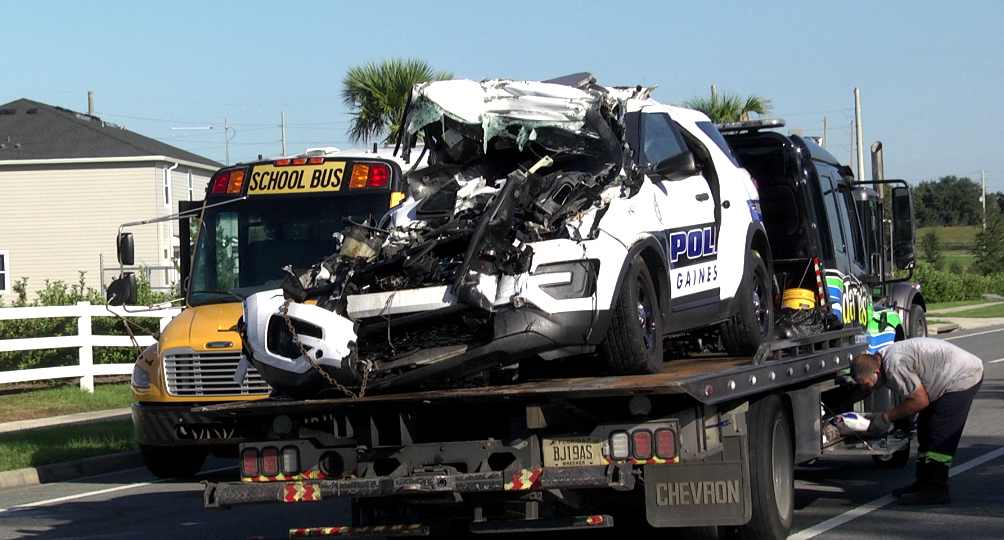 Police officer crashes into school bus in Marion County - WESH