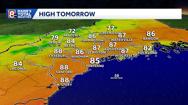 Hot and humid with isolated severe storms in Maine