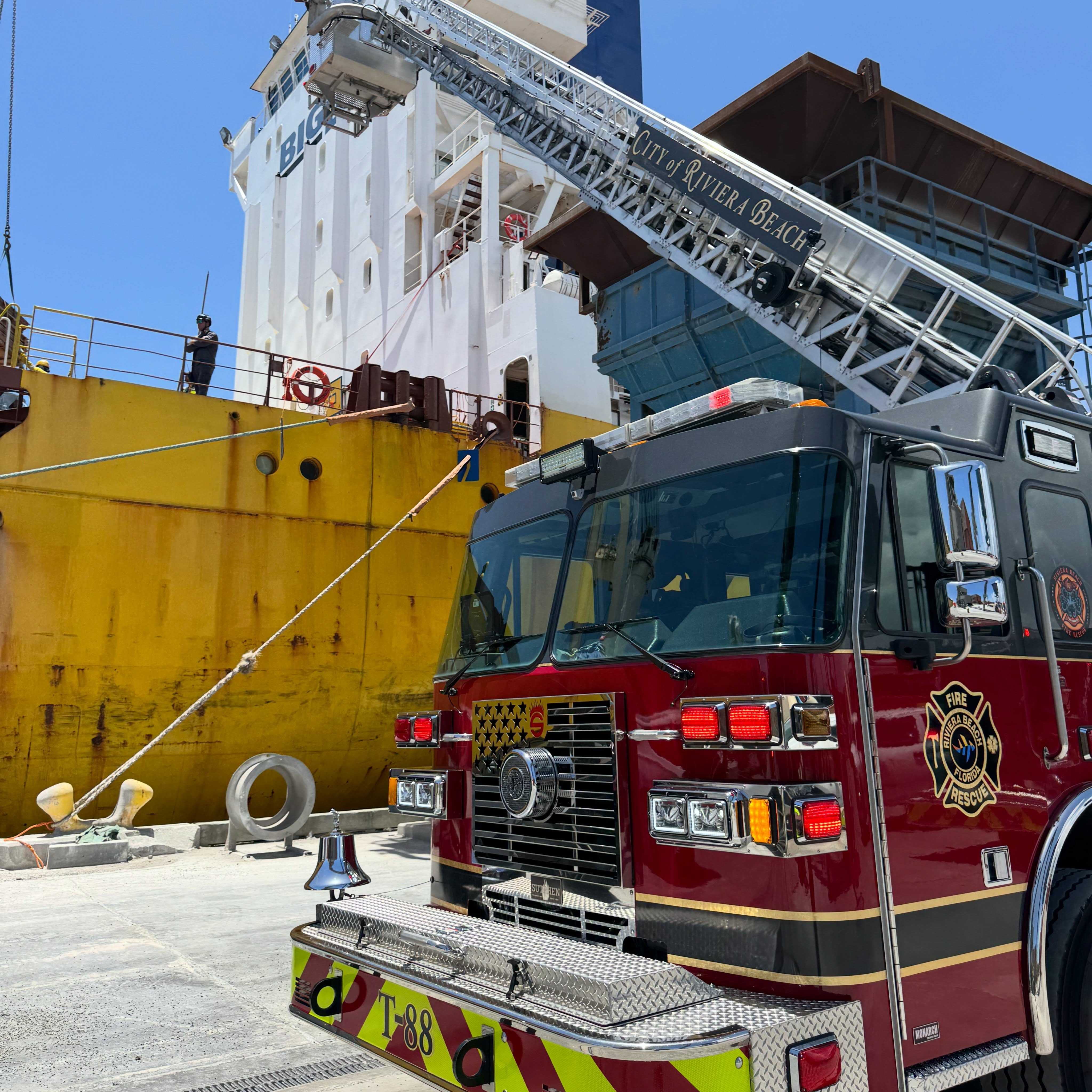 Man, 70, rescued after falling into barge at Port of Palm Beach