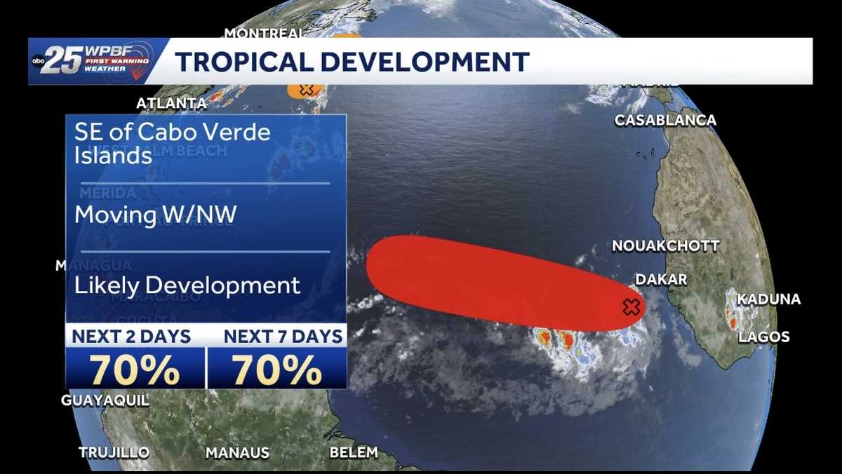 Two Atlantic systems tracked for development; one near Cabo Verde, another east of Bermuda