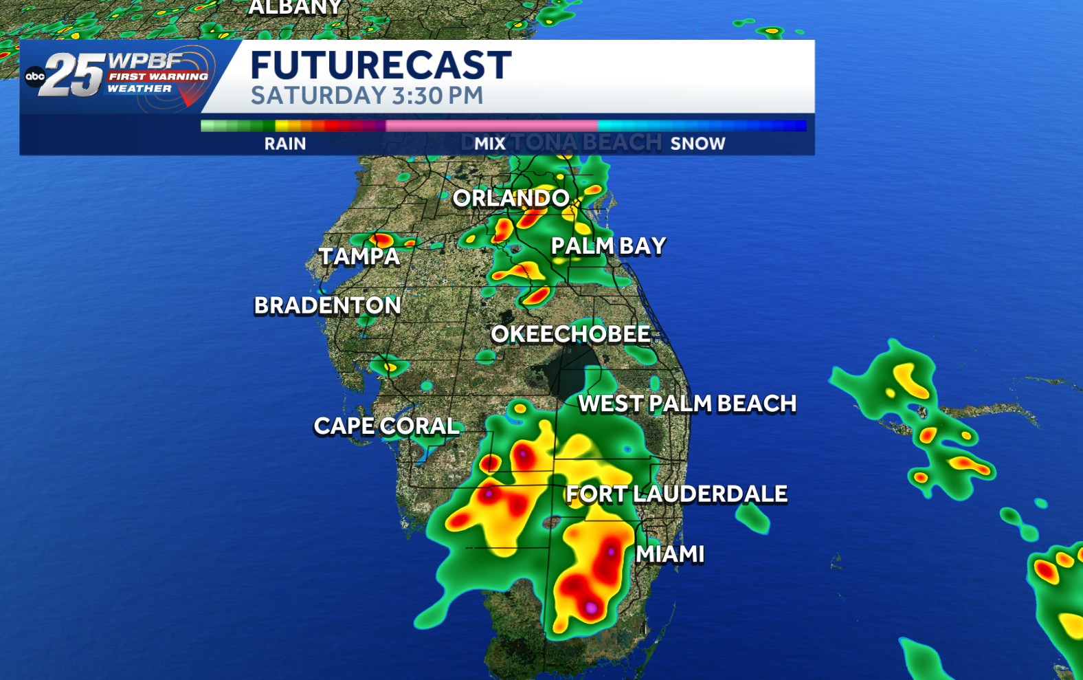 Storms ramping up across South Florida with rain chances peaking Saturday afternoon