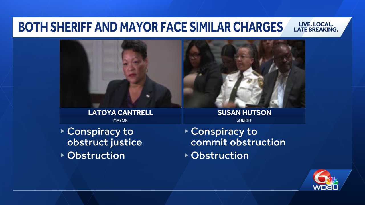 Orleans Parish Sheriff Susan Hutson and former Mayor Cantrell face some of the same felony charges