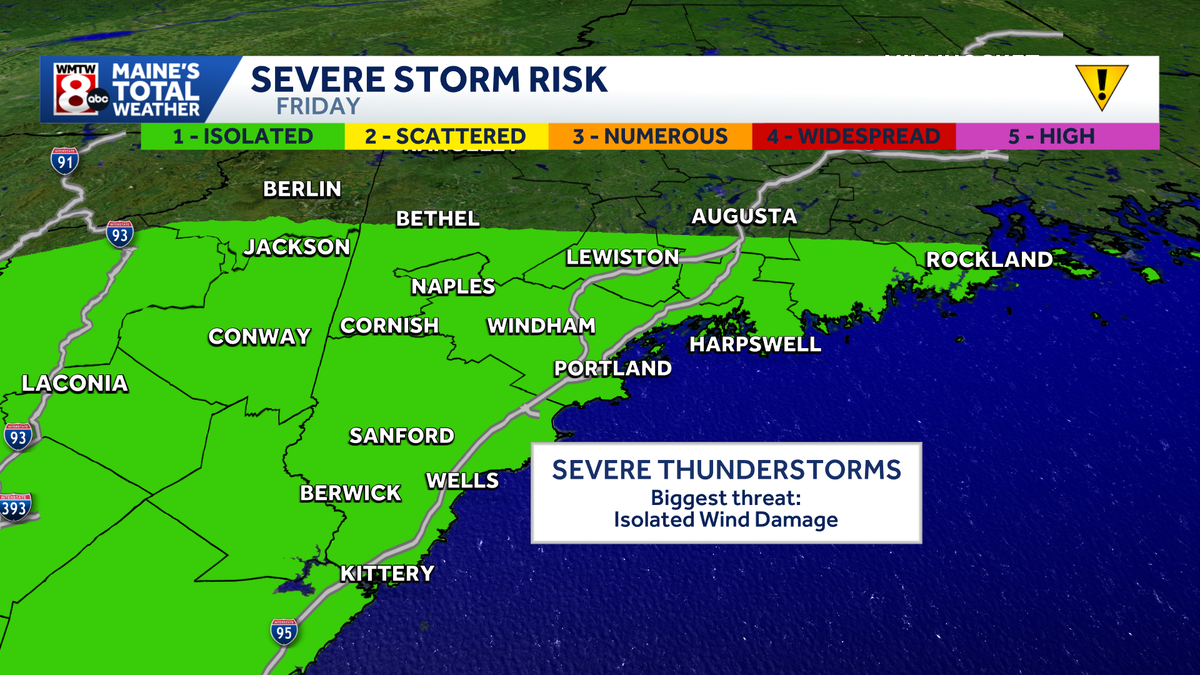 Showers and thunderstorms set to impact Maine Friday