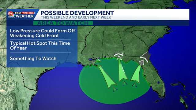 Tropical development possible in the Gulf this weekend or early next week