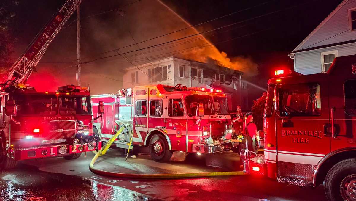 Firefighters injured battling 3-alarm fire in Braintree - WCVB