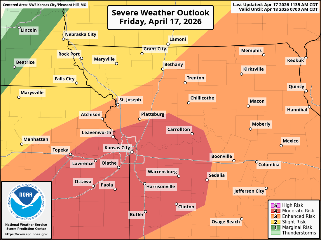 Kansas City severe thunderstorm timeline Friday, April 17 - KMBC