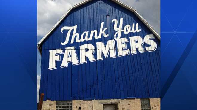 Culver's blue Barn in Beaver Dam before the June 10 storm