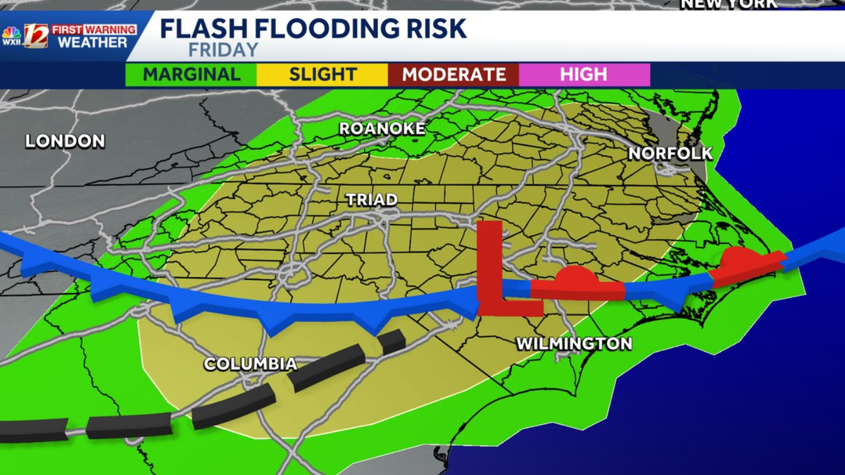 Real-time updates: Storms, flood risk in the Piedmont Triad