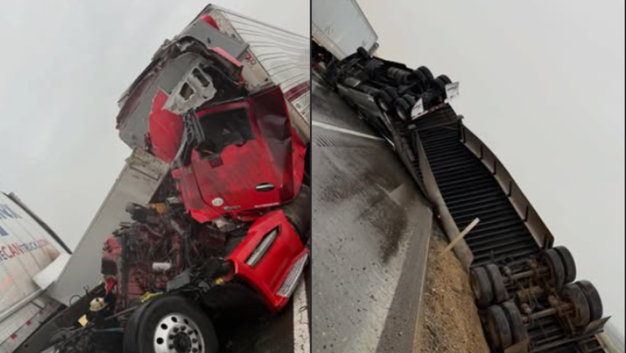 Separate crashes involving multiple big rigs close part of I-5 in Stanislaus County, CHP says