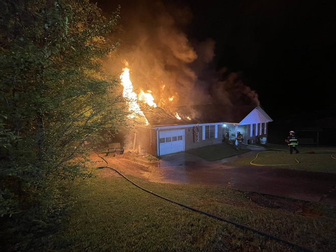 Late night fire destroys home in Chalkville