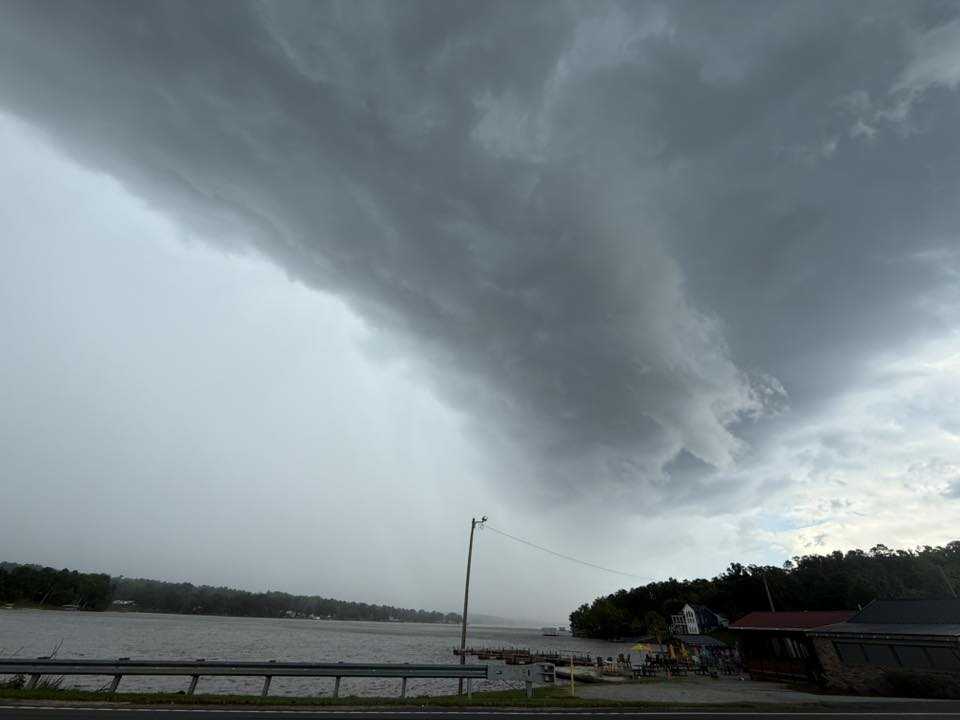 Reports of storm damage from hail and downed trees in parts of the Upstate