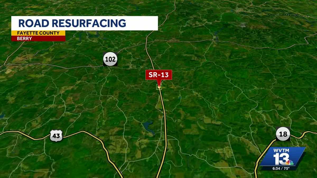 State Route 13 resurfacing project set to begin in Fayette County