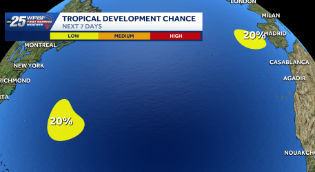 NHC monitoring 2 Atlantic systems with low development odds