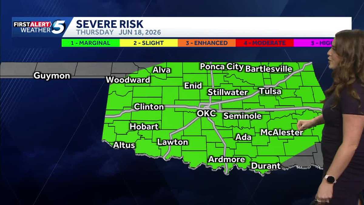 TIMELINE: Waves of storms bring threat of hail, 70 mph winds to Oklahoma