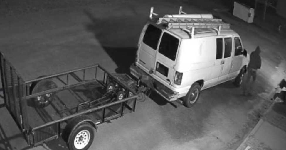 Detectives seek van involved in theft of A/C units at local gas station