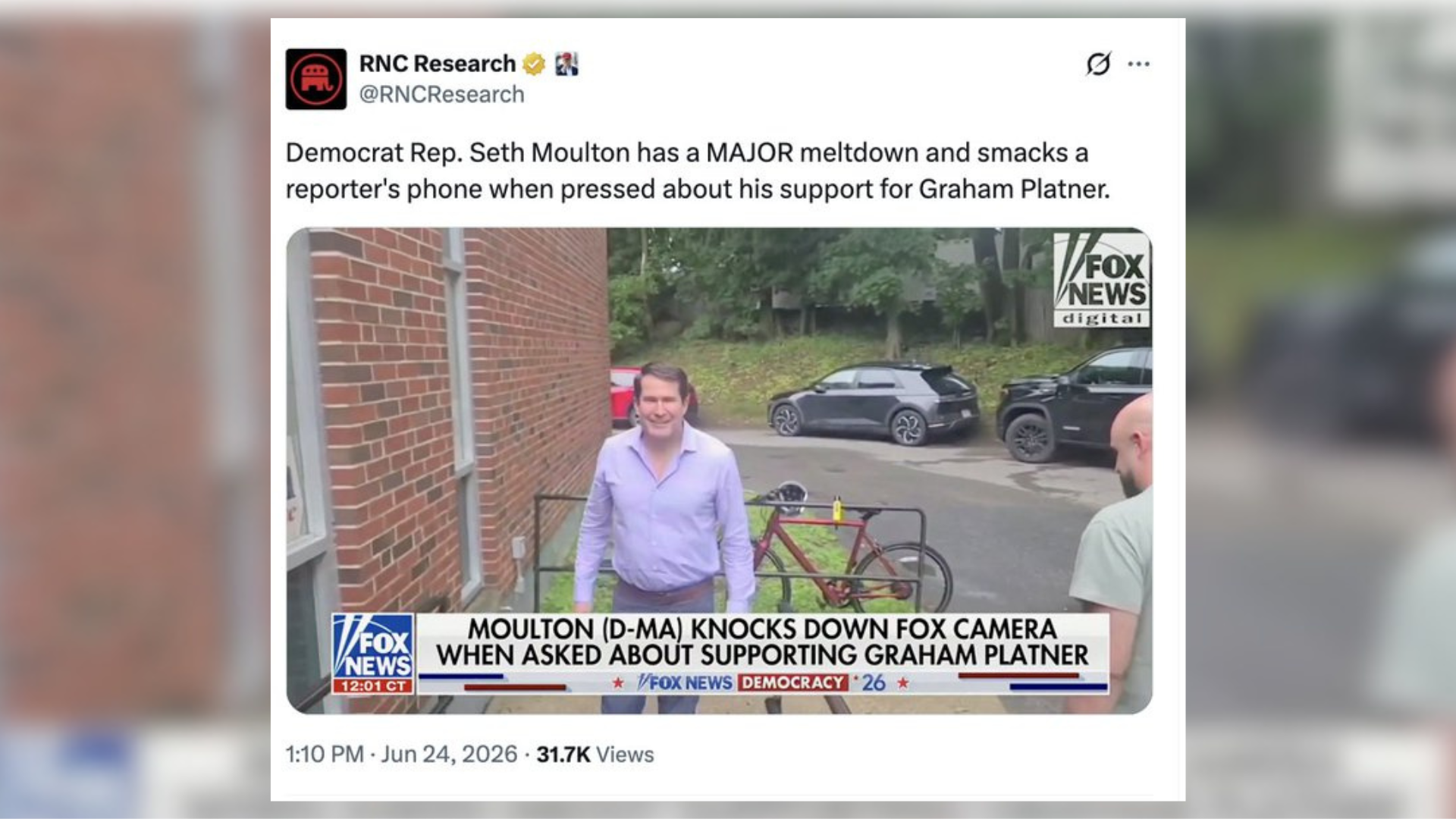 Rep. Moulton responds after video appears to show him knocking phone out of man's hand