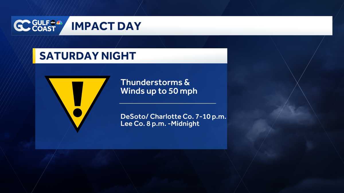 Line of Severe Storms Threatens Gulf Coast Saturday Night