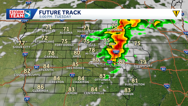 storms quickly intensify as they push into eastern iowa.