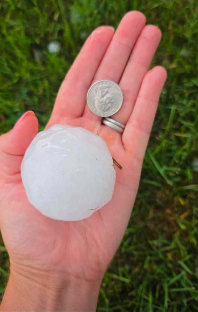 Hail falls north of Roland hail falls north of roland