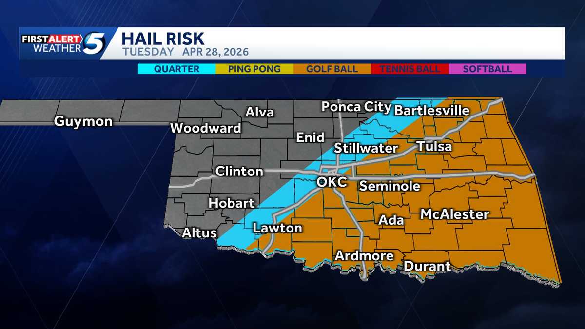 UPDATES: Tracking severe storms with hail and tornado risk in Oklahoma