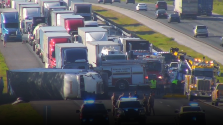 Semi driver flips truck on Florida highway after falling asleep at the ...