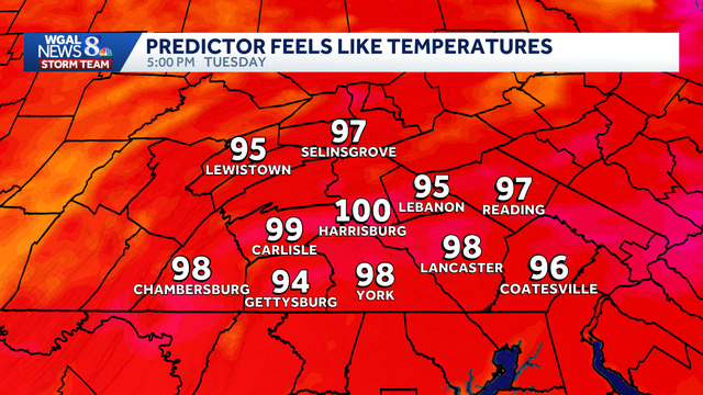 IMPACT DAY: Heat wave begins as 100-degree feels grip south-central Pennsylvania