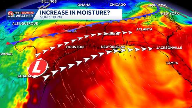 Tropical wave and slow-moving front enhance rain threat next week