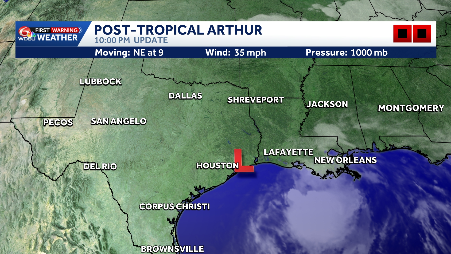 Arthur deteriorates, lashes Louisiana with extreme rainfall