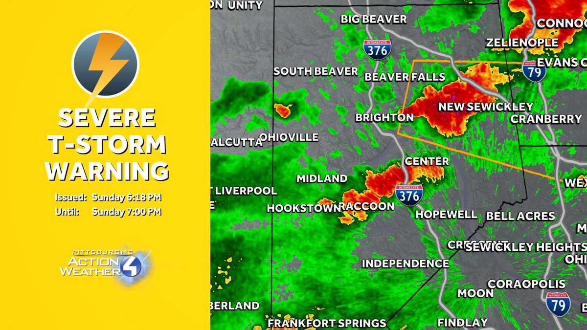 Severe Thunderstorm Warning in effect for parts of Western Pennsylvania