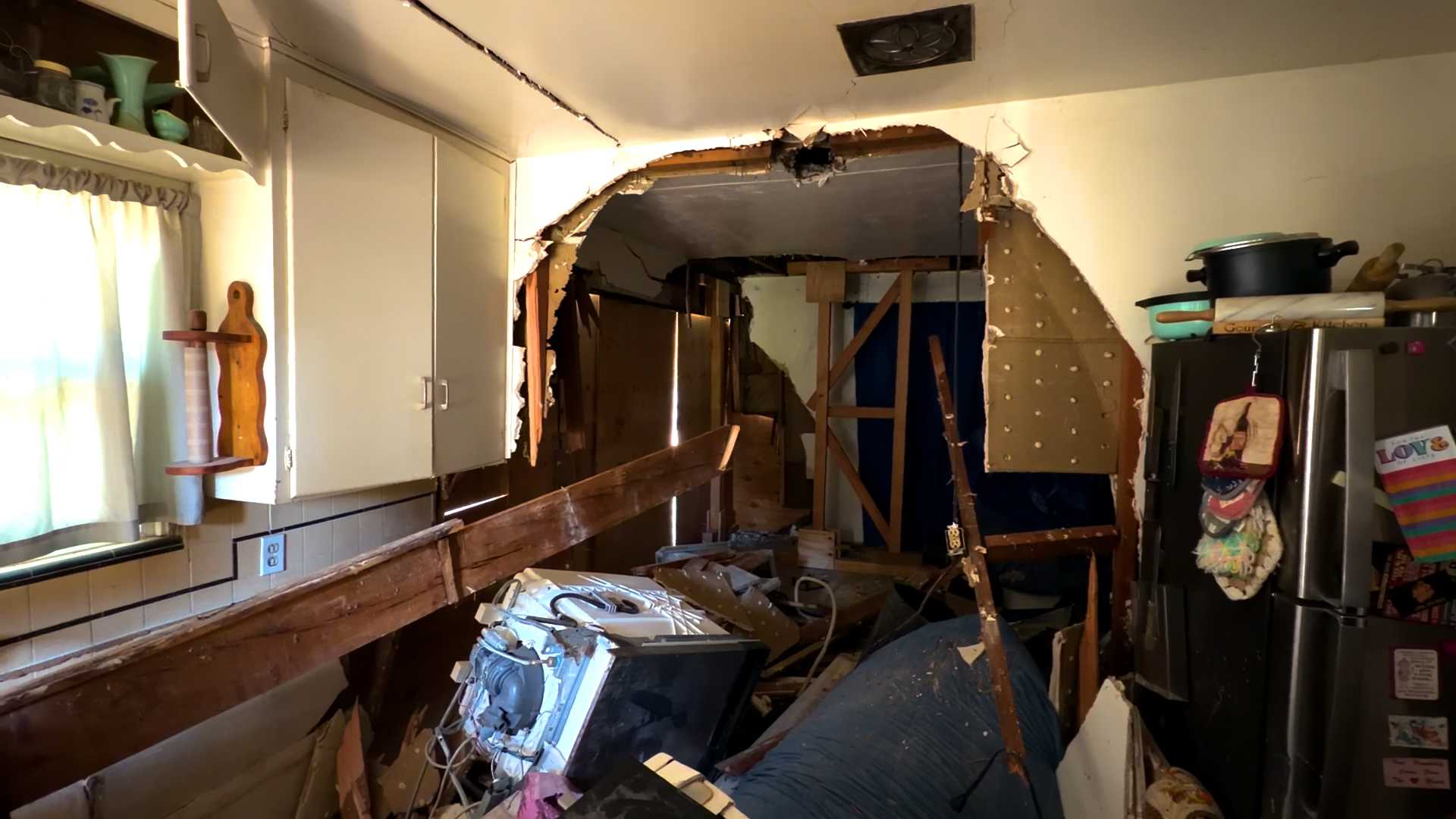 Modesto homeowner picks up the pieces after car crashes into home